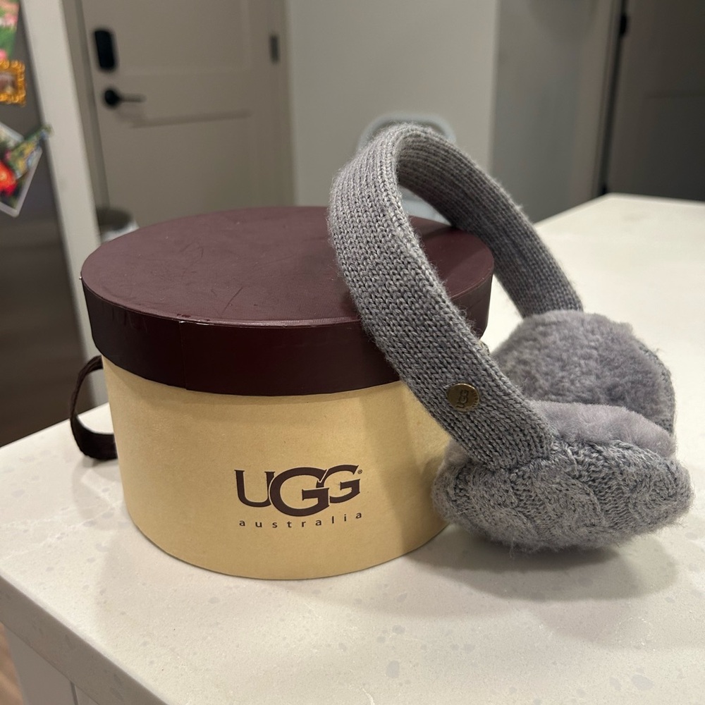 UGG Gray Knit Earmuffs
